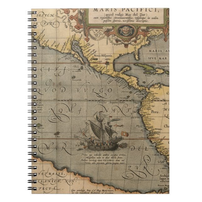 Antique Old Map Inspired (14) Luggage Tag Notebook (Front)