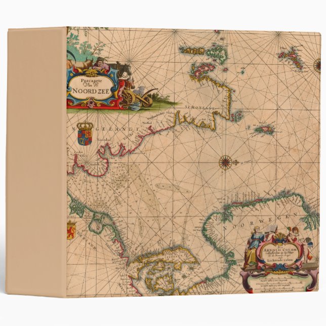 Antique Old Map Inspired (1) Binder (Front/Spine)