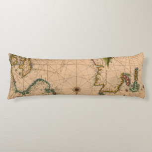 Antique Old Map Inspired (1) Body Pillow