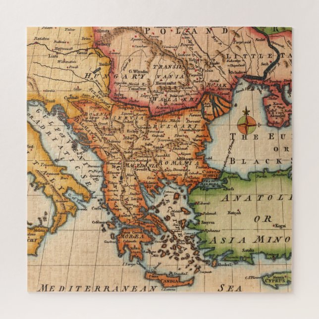 Antique Old Map Inspired (2) Jigsaw Puzzle (Vertical)
