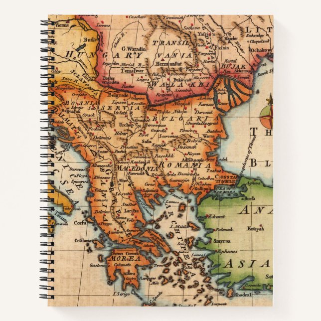 Antique Old Map Inspired (2) Notebook (Front)