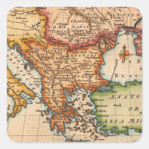 Antique Old Map Inspired (2) Square Sticker