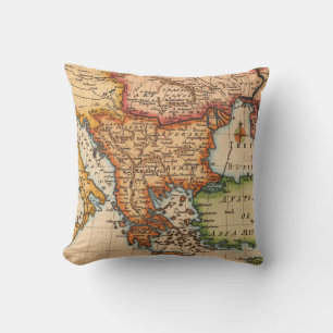 Antique Old Map Inspired (2) Throw Pillow