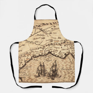 Antique Old Map Inspired (3) Apron