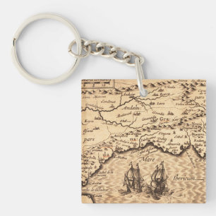 Antique Old Map Inspired (3) Keychain