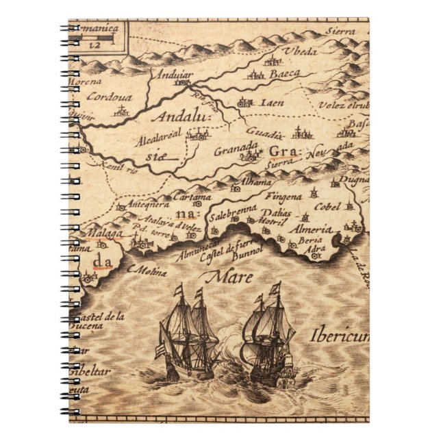Antique Old Map Inspired (3) Notebook (Front)
