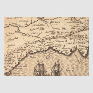 Antique Old Map Inspired (3) Tissue Paper