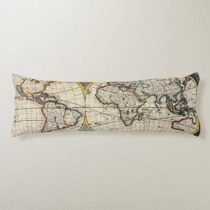 Antique Old Map Inspired (4) Body Pillow