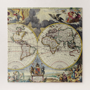 Antique Old Map Inspired (4) Jigsaw Puzzle