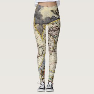 Antique Old Map Inspired (4) Leggings