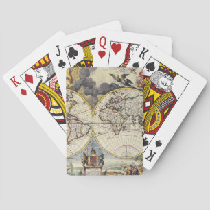 Antique Old Map Inspired (4) Playing Cards