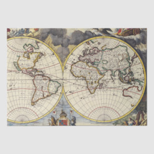 Antique Old Map Inspired (4) Tissue Paper