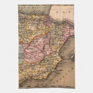 Antique Old Map Inspired (5) Kitchen Towel