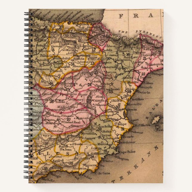 Antique Old Map Inspired (5) Notebook (Front)