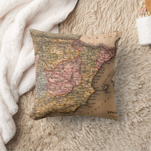 Antique Old Map Inspired (5) Throw Pillow