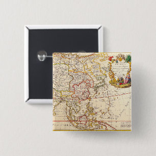 Antique Old Map Inspired (6) 2 Inch Square Button