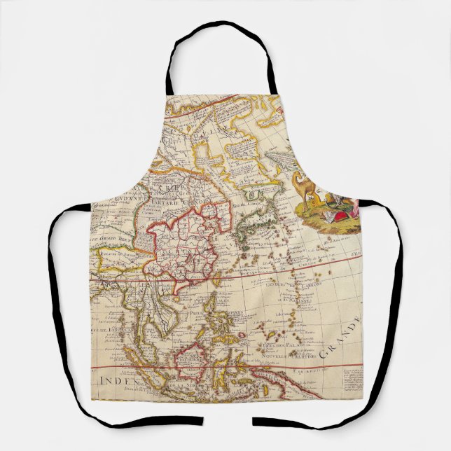 Antique Old Map Inspired (6) Apron (Front)