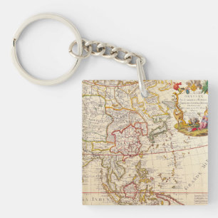 Antique Old Map Inspired (6) Keychain