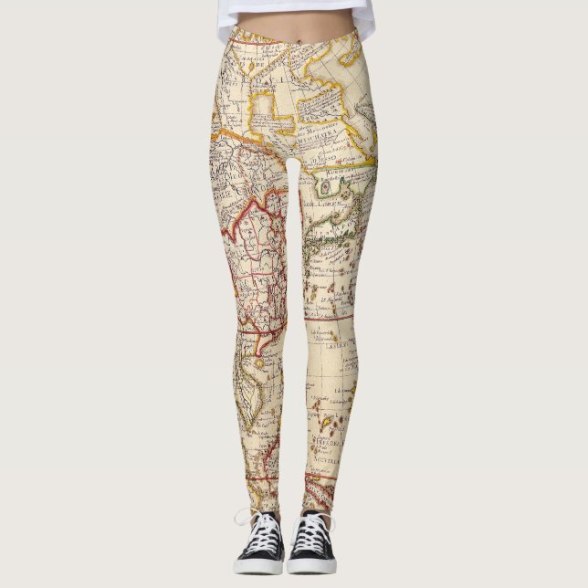Antique Old Map Inspired (6) Leggings (Front)