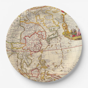 Antique Old Map Inspired (6) Paper Plate