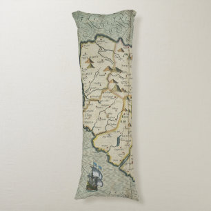 Antique Old Map Inspired (7) Body Pillow