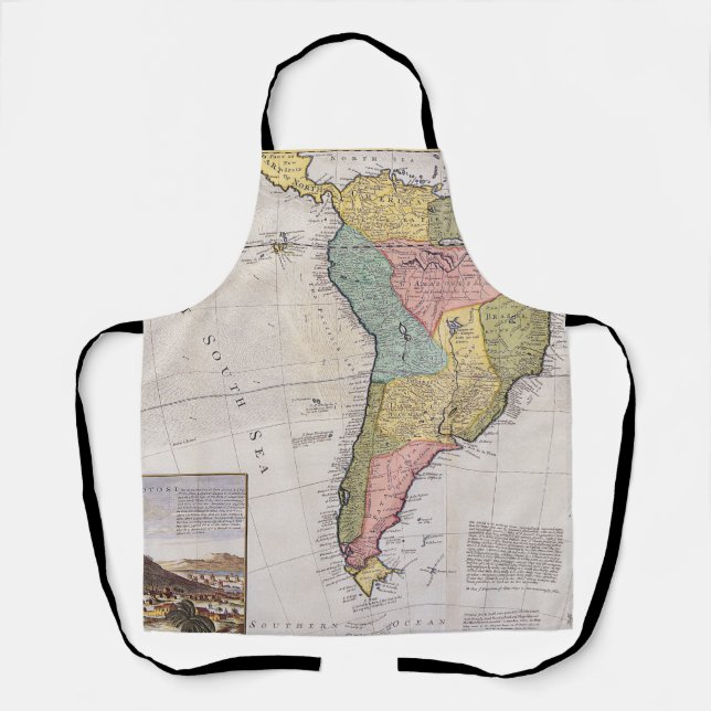 Antique Old Map Inspired (8) Apron (Front)