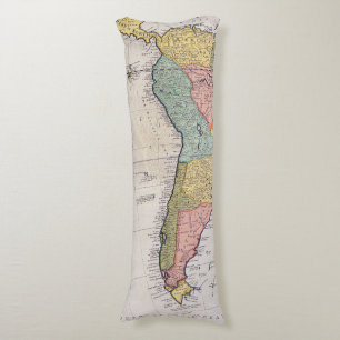 Antique Old Map Inspired (8) Body Pillow