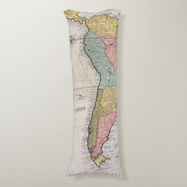 Antique Old Map Inspired (8) Body Pillow (Front Vertical)