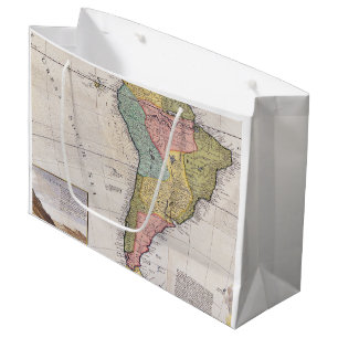 Antique Old Map Inspired (8) Large Gift Bag