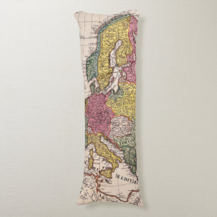 Antique Old Map Inspired (9) Body Pillow