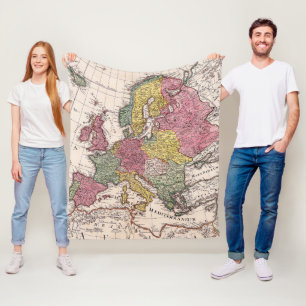 Antique Old Map Inspired (9) Fleece Blanket