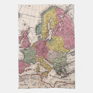 Antique Old Map Inspired (9) Kitchen Towel