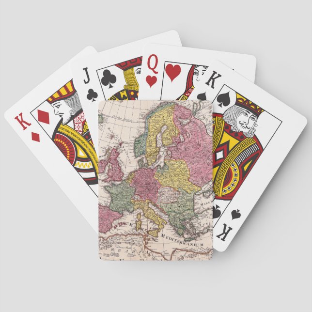 Antique Old Map Inspired (9) Playing Cards (Back)