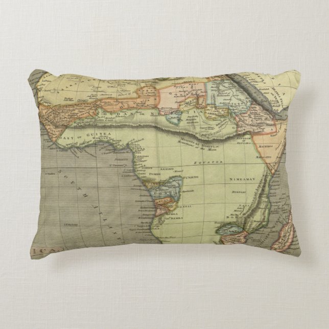 Antique Old Map Inspired Accent Pillow (Front)