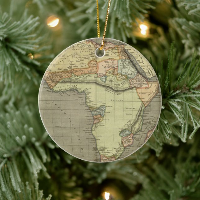 Antique Old Map Inspired Ceramic Ornament (Tree)
