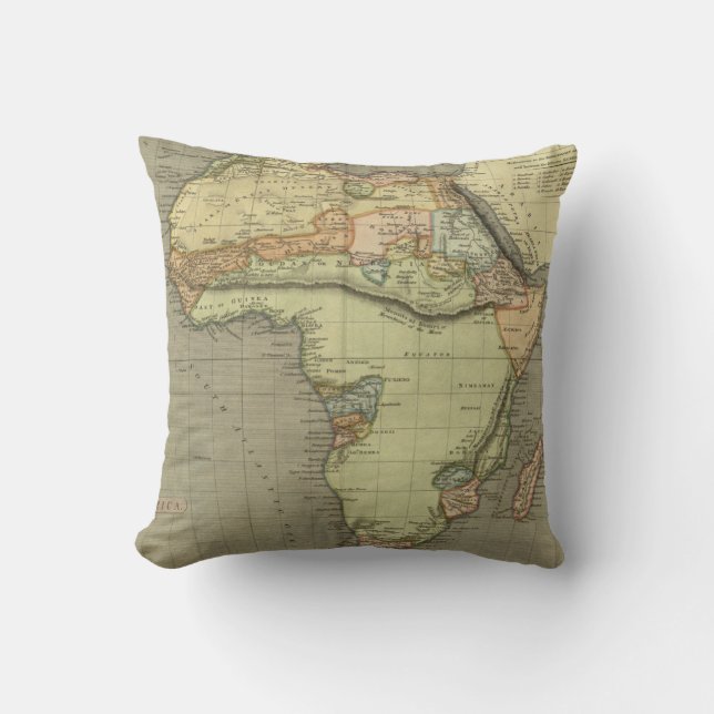 Antique Old Map Inspired Throw Pillow (Front)
