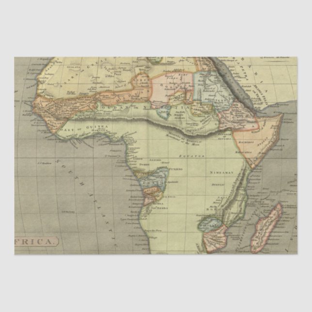 Antique Old Map Inspired Tissue Paper (Front)