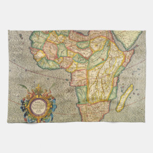 Antique Old World Gerardus Mercator Map of Africa Kitchen Towel