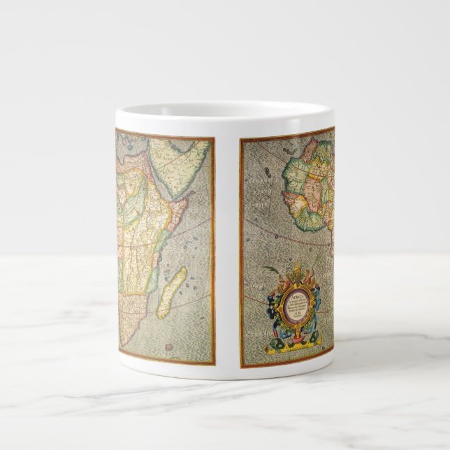 Antique Old World Gerardus Mercator Map of Africa Large Coffee Mug (Front)