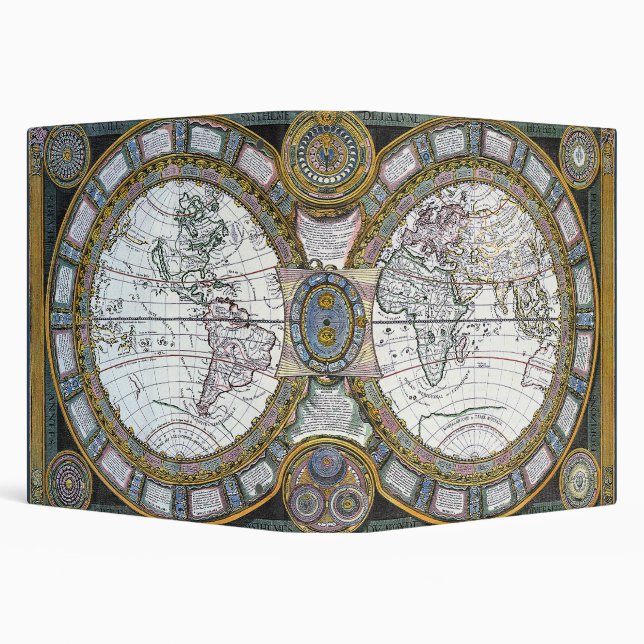 Antique Old World Map by Claude Auguste Berey Binder (Background)