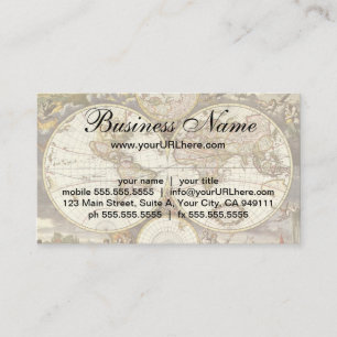 Antique Old World Map by Frederick de Wit, c. 1680 Business Card