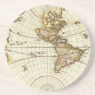 Antique Old World Map by Frederick de Wit, c. 1680 Coaster