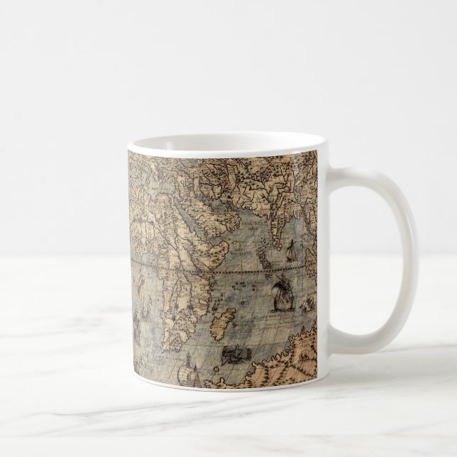 Antique Old World Map Drinking Mug (Right)