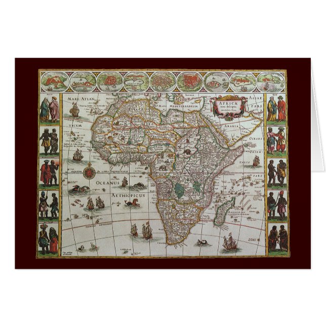 Antique Old World Map of Africa by Blaeu, c.1635 (Front Horizontal)