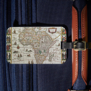 Antique Old World Map of Africa by Blaeu, c.1635 Luggage Tag