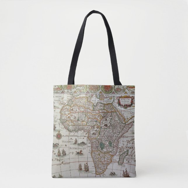 Antique Old World Map of Africa by Blaeu, c.1635 Tote Bag (Front)