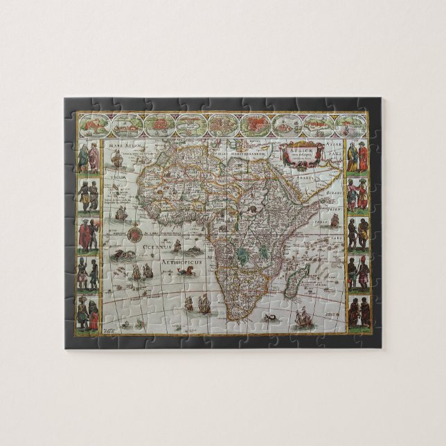 Antique Old World Map of Africa, c. 1635 Jigsaw Puzzle (Horizontal)