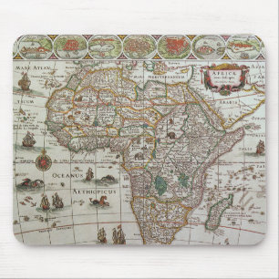 Antique Old World Map of Africa, c. 1635 Mouse Pad