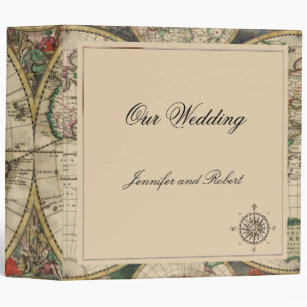 Antique Old World Map Wedding Binder