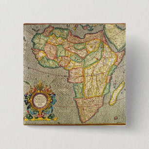 Antique Old World Mercator Map of Africa, 1633 2 Inch Square Button